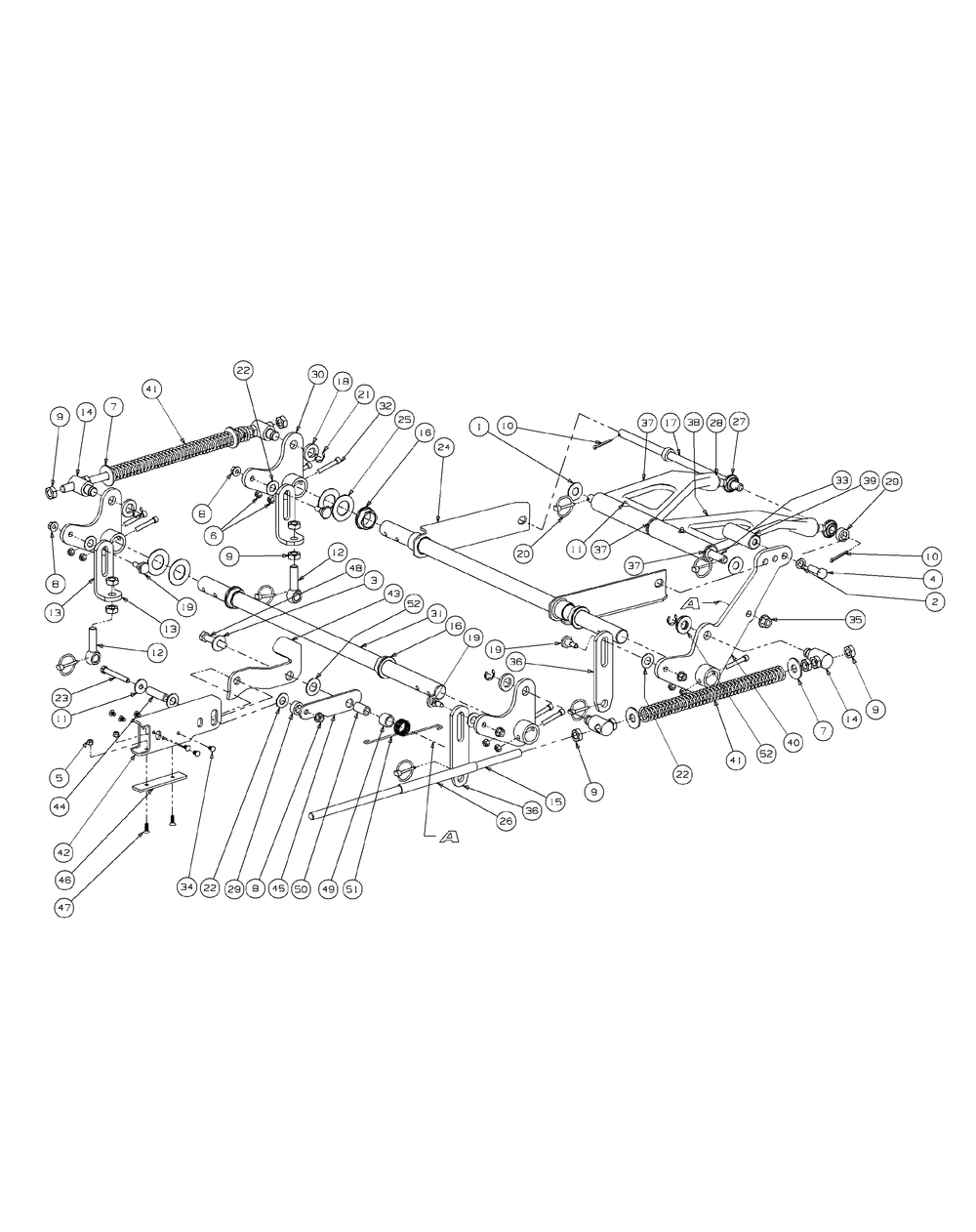Lift Assembly Diagram and Parts List for M54-KW 53AI8CTW750-23HP-OHV Cub Cadet Lawn Tractor